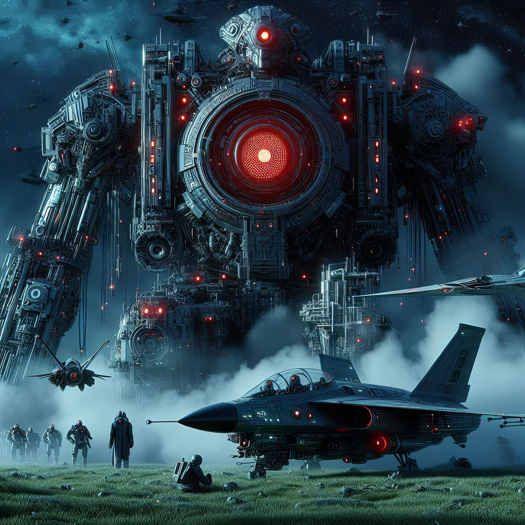 Battlestar Galactica Cylon Squadron Patrolling on Earth