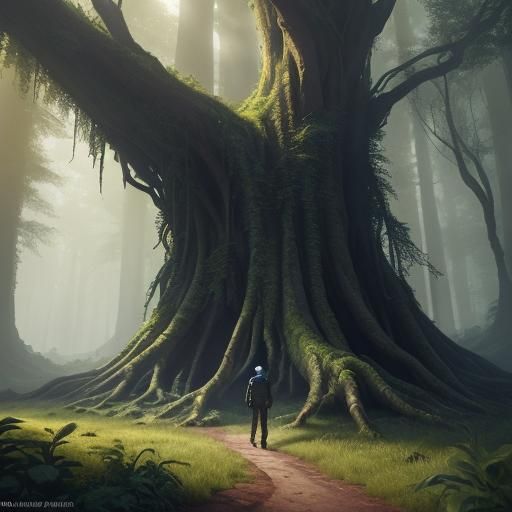 Boy Lost in Time: Mystical Forest Scene