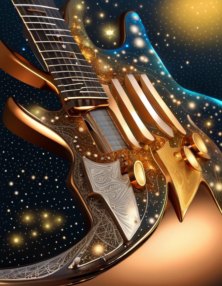 Cosmic Guitar AI Generated Artwork NightCafe Creator