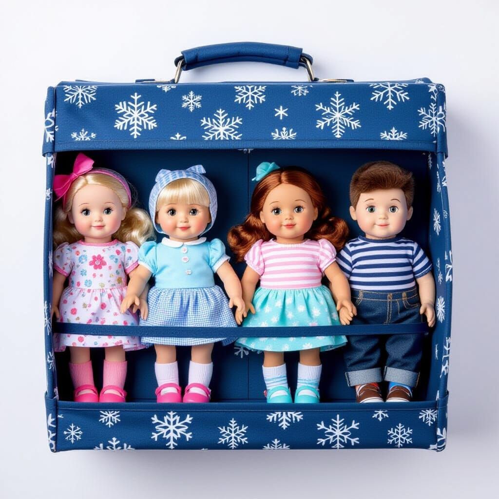 A Wooden Toy Box Filled with Dolls