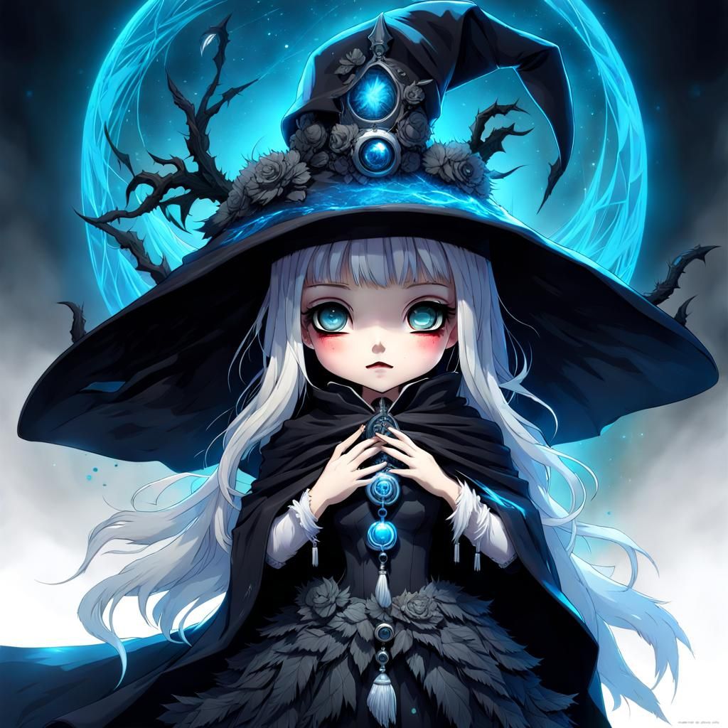 Little Arcane Blue Witch - AI Generated Artwork - NightCafe Creator