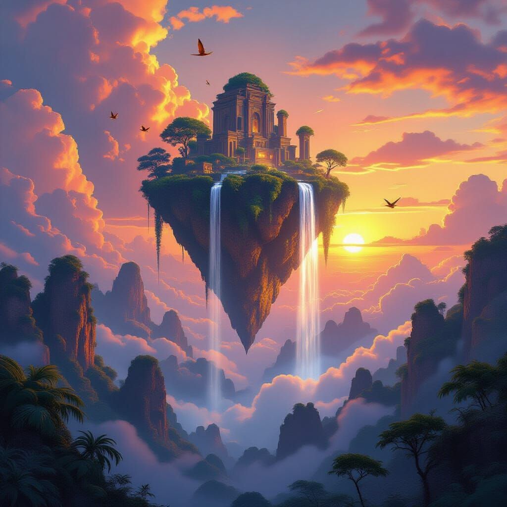 Floating Island in the Sky: Cinematic Realism