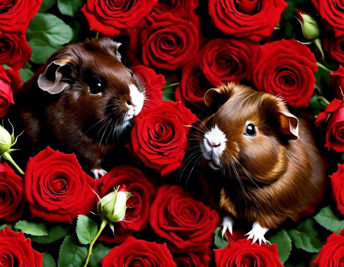 chocolate brown guinea pigs for valentines day! - AI Generated Artwork ...