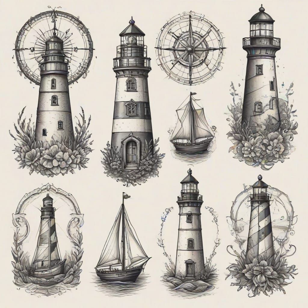 Flash tattoo sheet   by @AI Wanderer