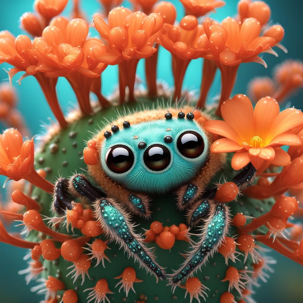 Cactus spider - AI Generated Artwork - NightCafe Creator