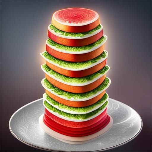 Sandwich in the shape of the leaning tower of pisa, 8k resol...