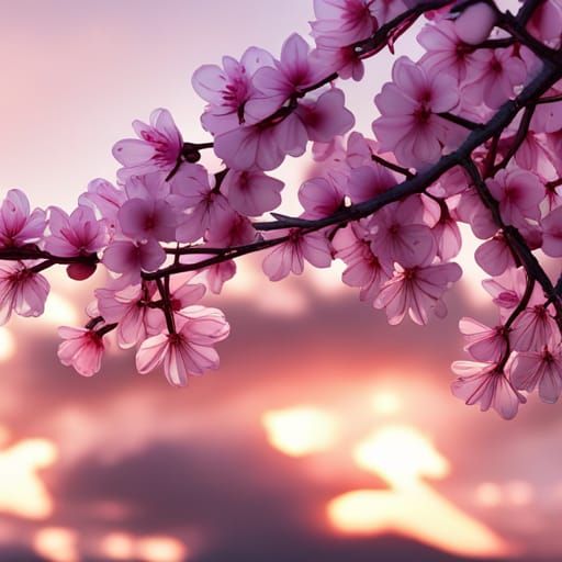 Cherry blossom 4K 64 megapixels 8K resolution golden hour beautiful ...