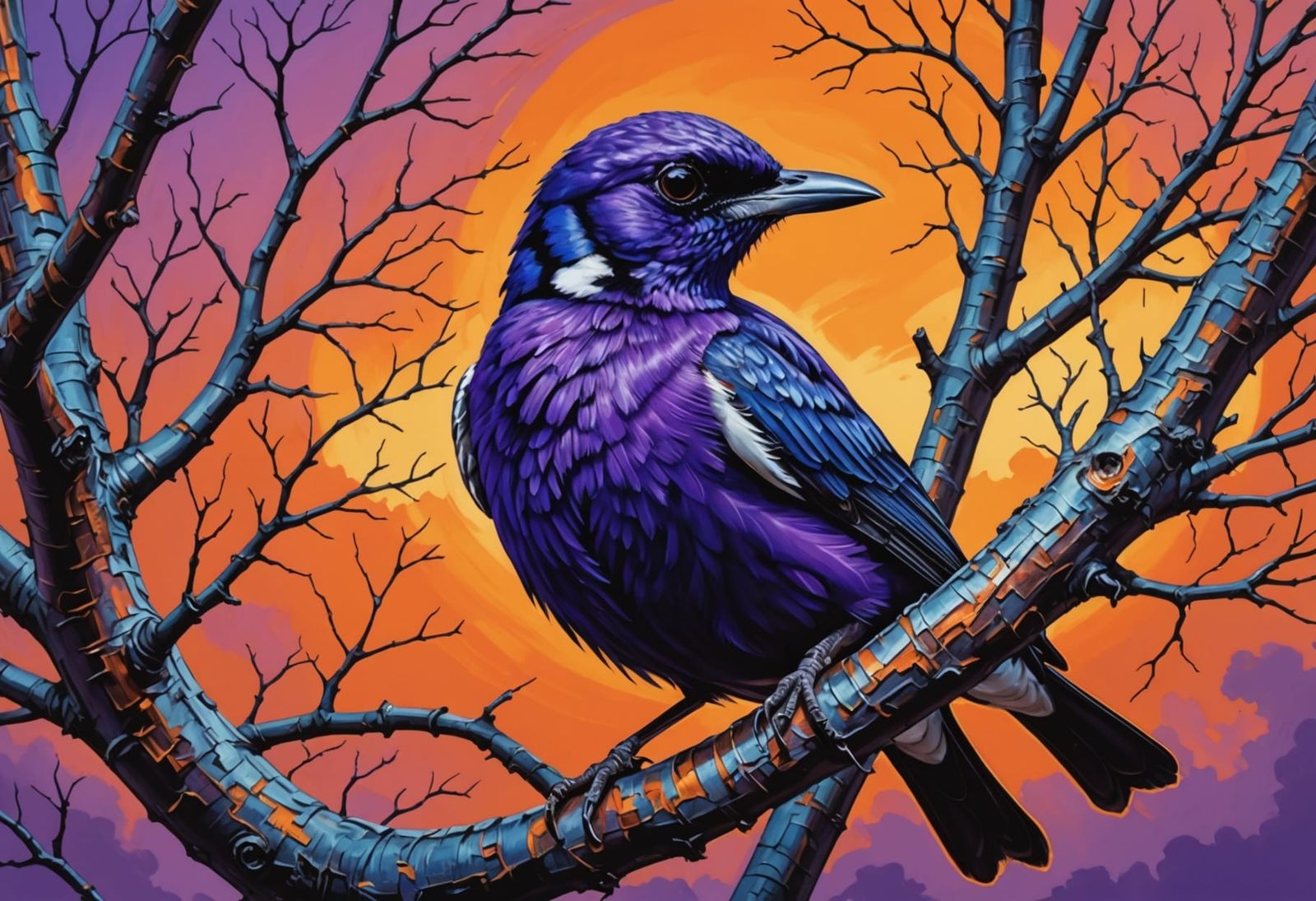 A Violet-Backed Starling at Sunset  by @Mister