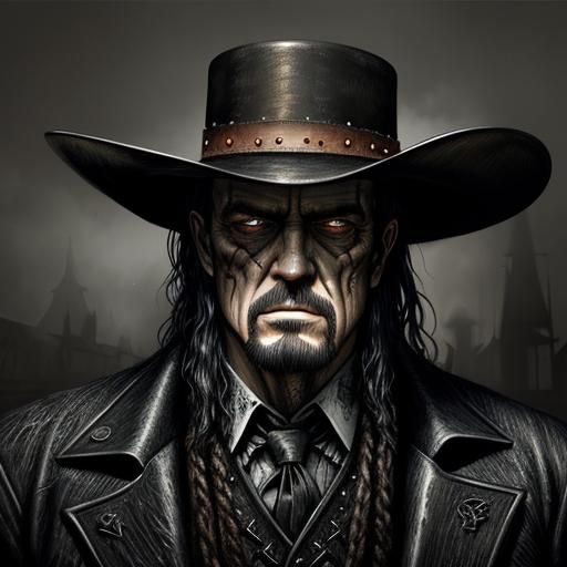 portrait, undertaker, wild west, ominous, wet brush, concept...
