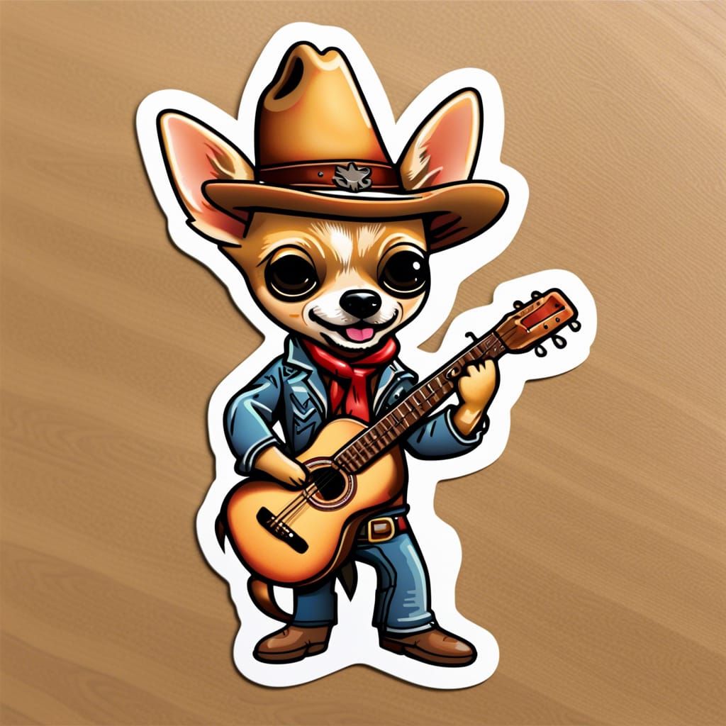 Cowboy chihuahua sticker