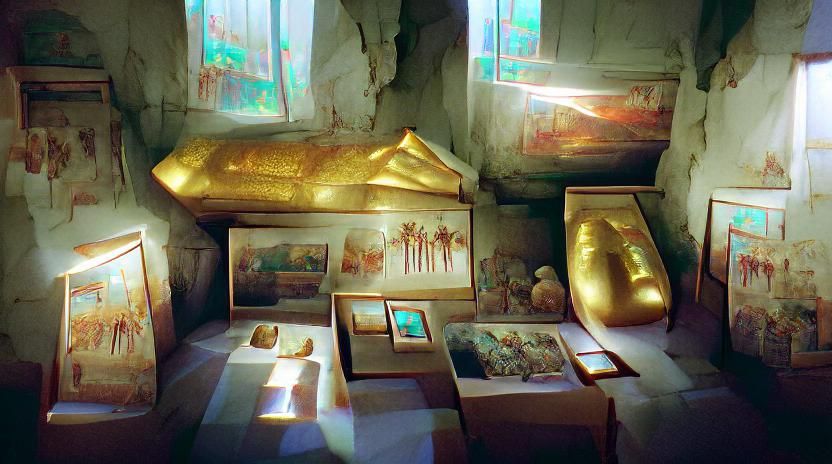 inside an unopened ancient Egyptian tomb