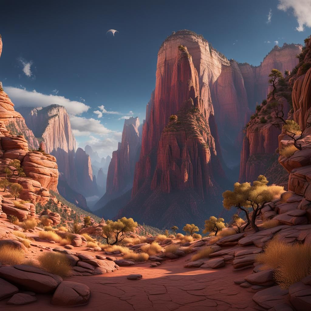 Angels Landing: Detailed Matte Painting in Unreal Engine