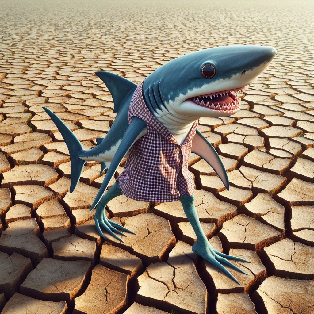 walkin' shark person