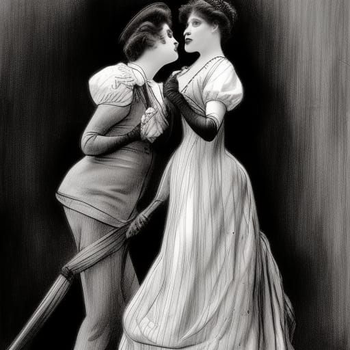 8k resolution, art inspired by Charles Dana Gibson, late 19t...