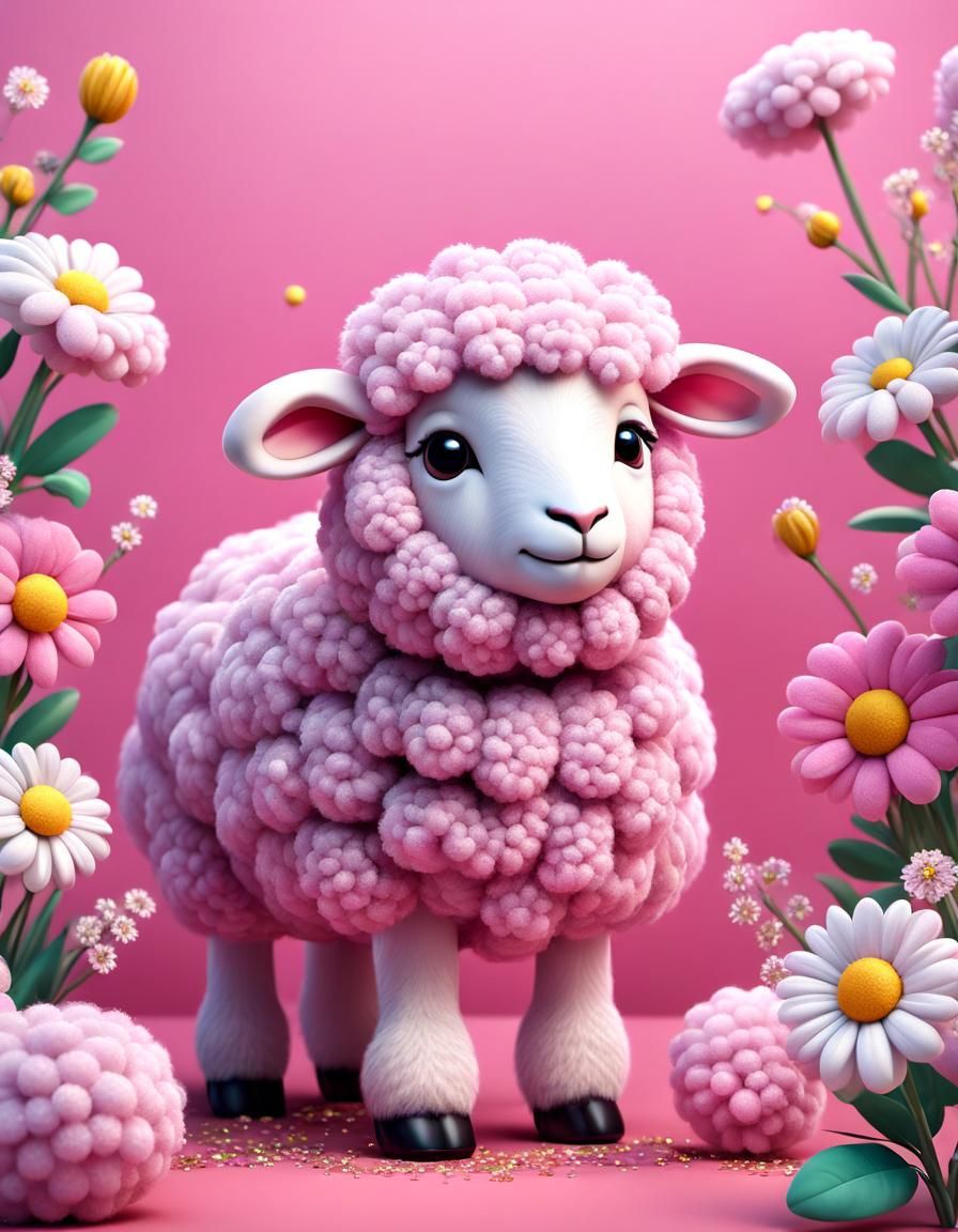 Little Pink Sheep - AI Generated Artwork - NightCafe Creator