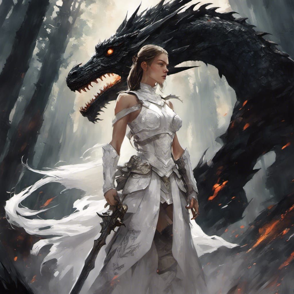 Alysha White dragon queen - AI Generated Artwork - NightCafe Creator