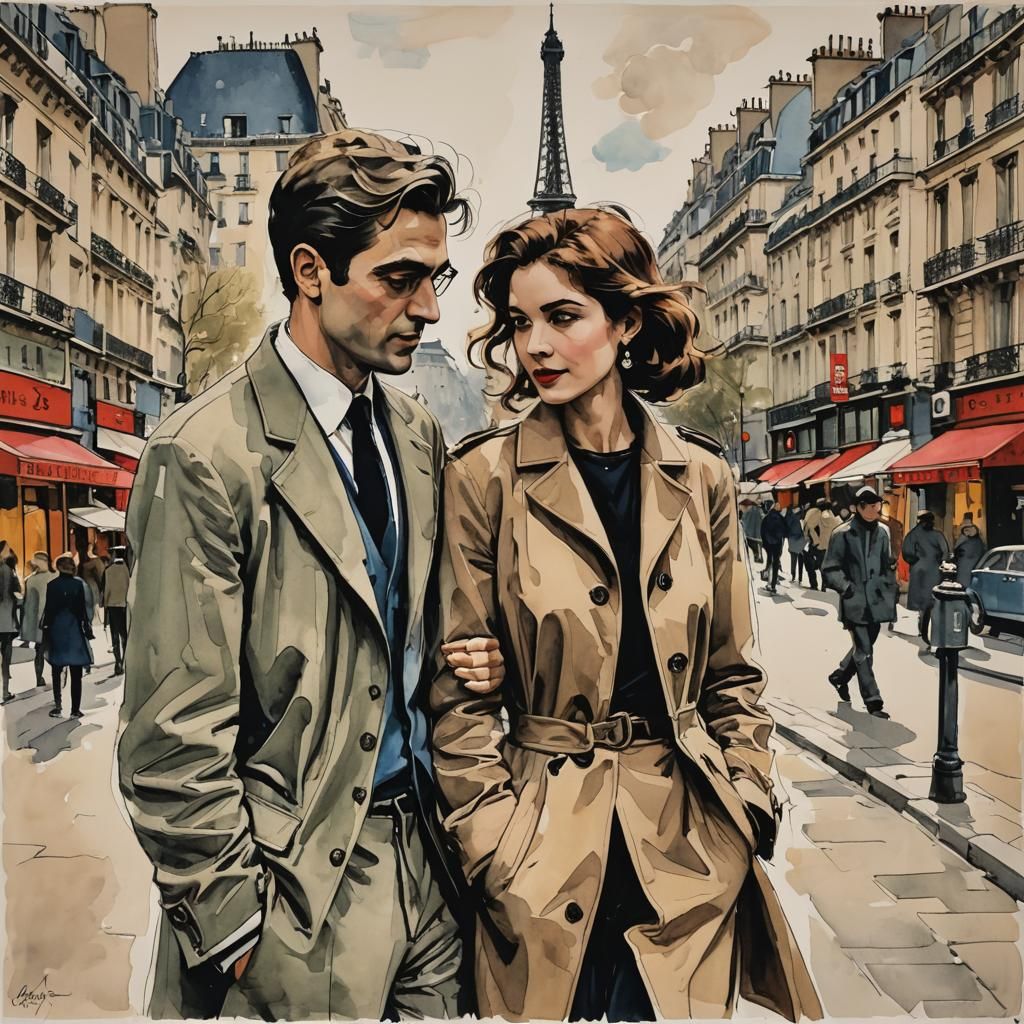 A Couple In Paris - AI Generated Artwork - NightCafe Creator