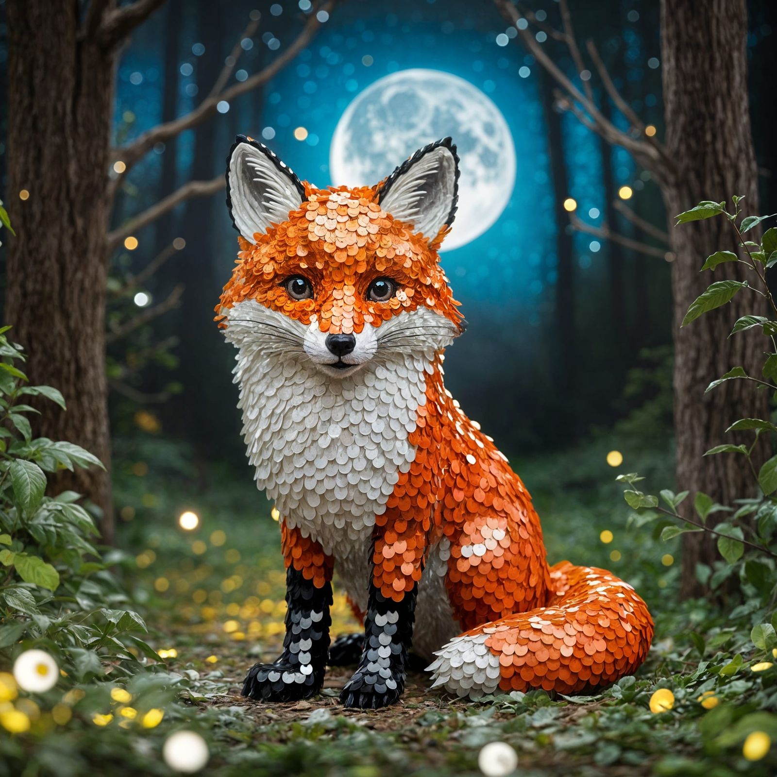 Sequin fox  by @Sherkhal