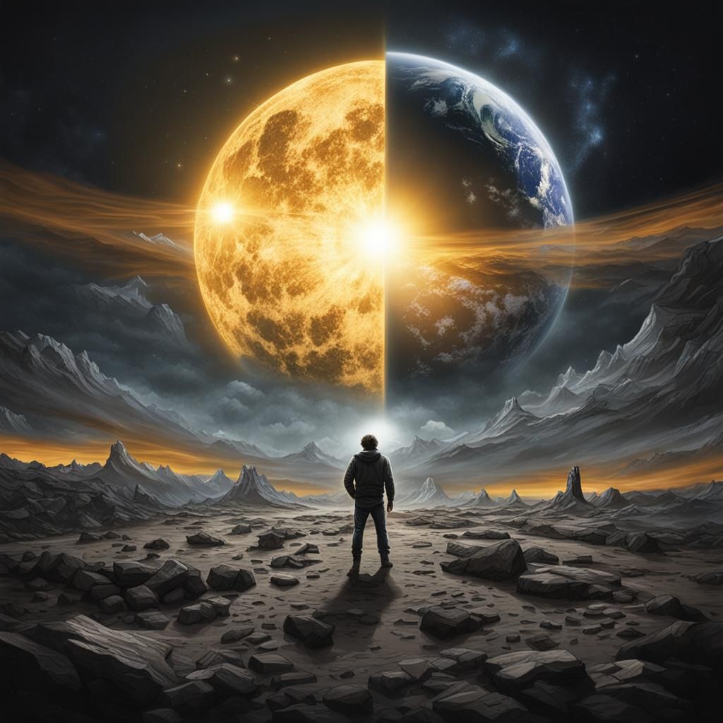 The duality of Sun, Moon, Stars, Earth, and Inertia  by @Mici Gold