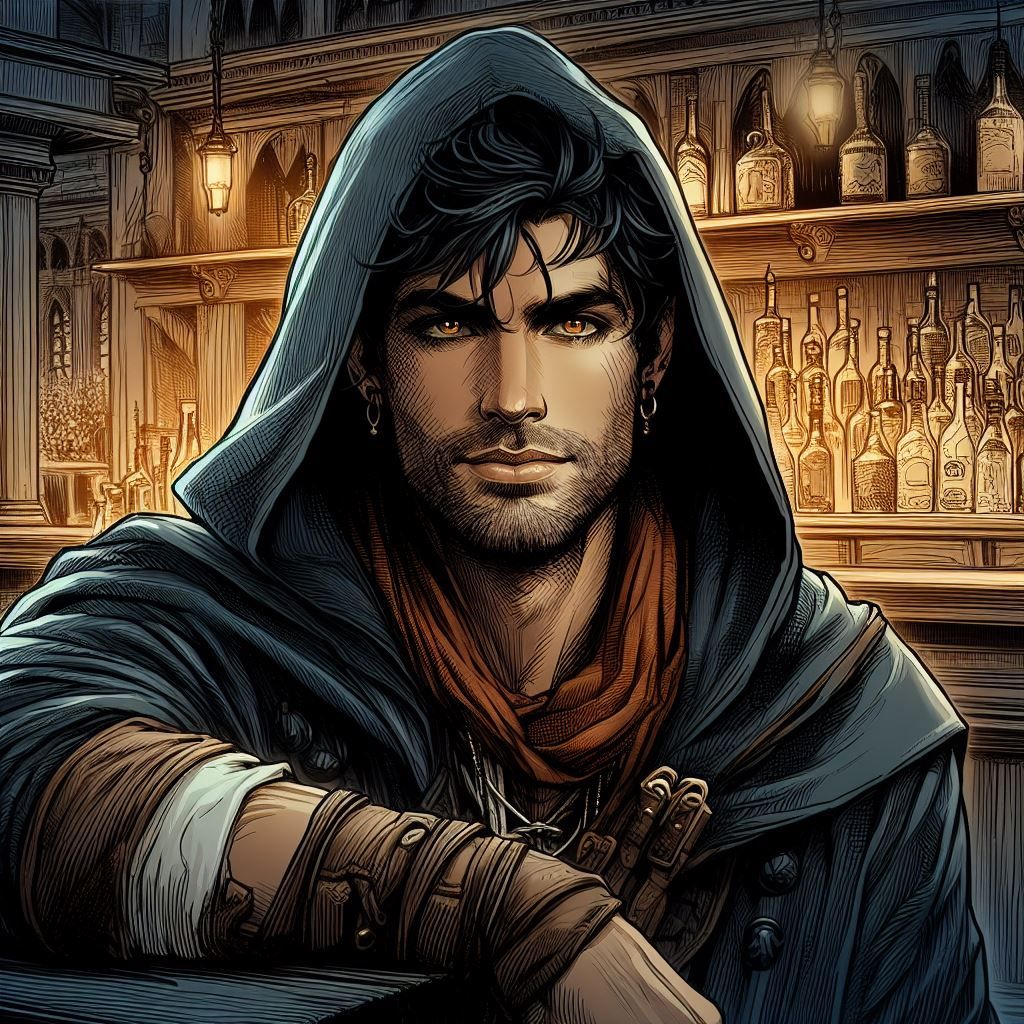 Cloaked Man at the Tavern