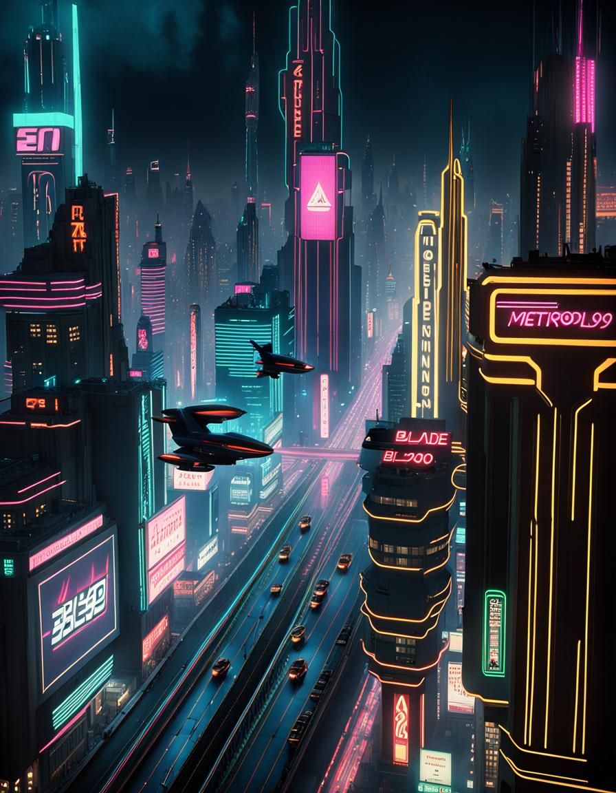 A futuristic cyberpunk modernization of the city in the 1927...