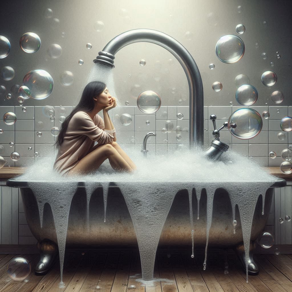 Sitting in the kitchen sink