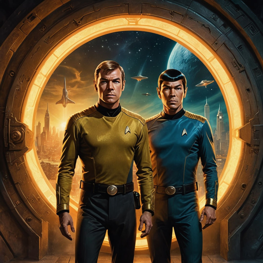Star Trek episode "The City on the edge of forever" Captain Kirk and Spock on one side of a magic portal, the other side of the portal shows...