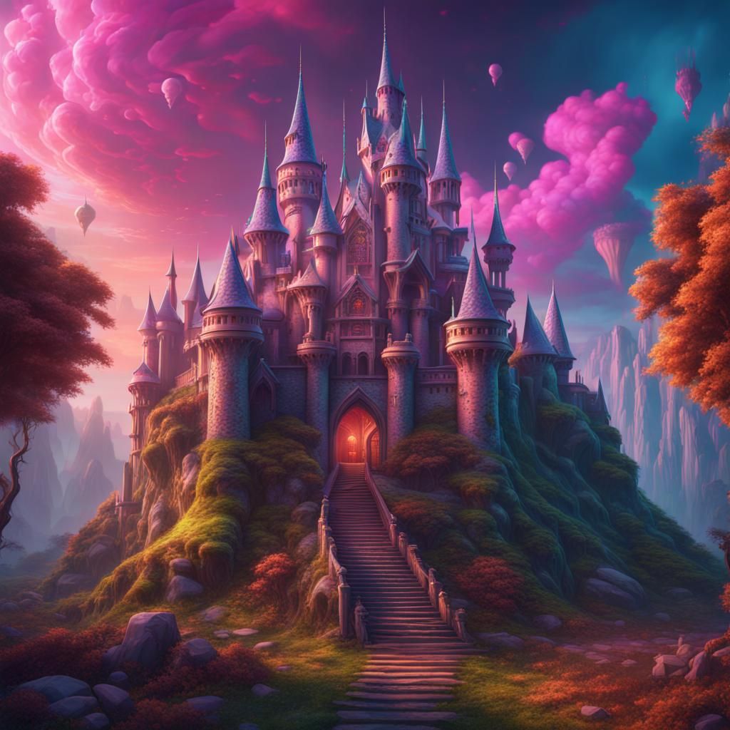 Psychedelic fantasy castle - AI Generated Artwork - NightCafe Creator