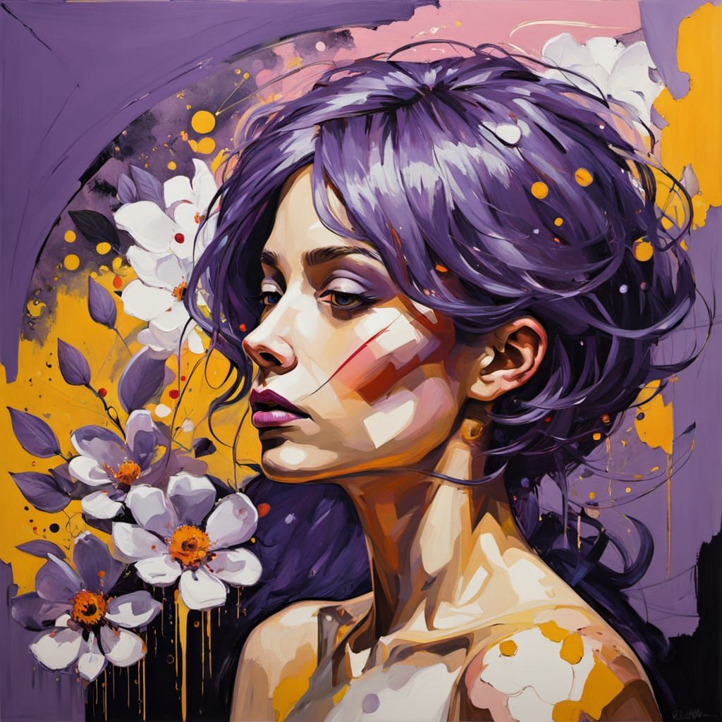 woman in purple and yellow