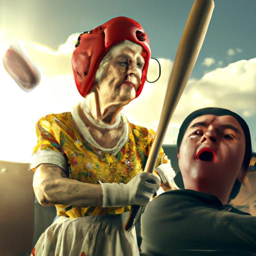 Granny splitting someones head open