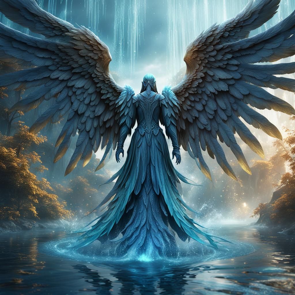 watery angel wings - AI Generated Artwork - NightCafe Creator