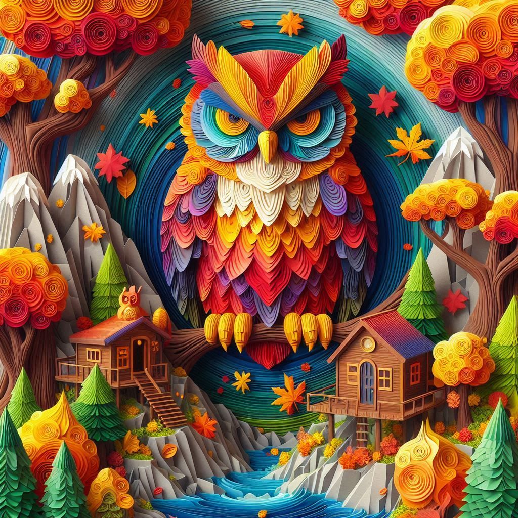 angry autumn owl