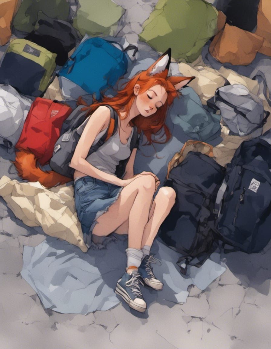 Exhausted Fox-girl