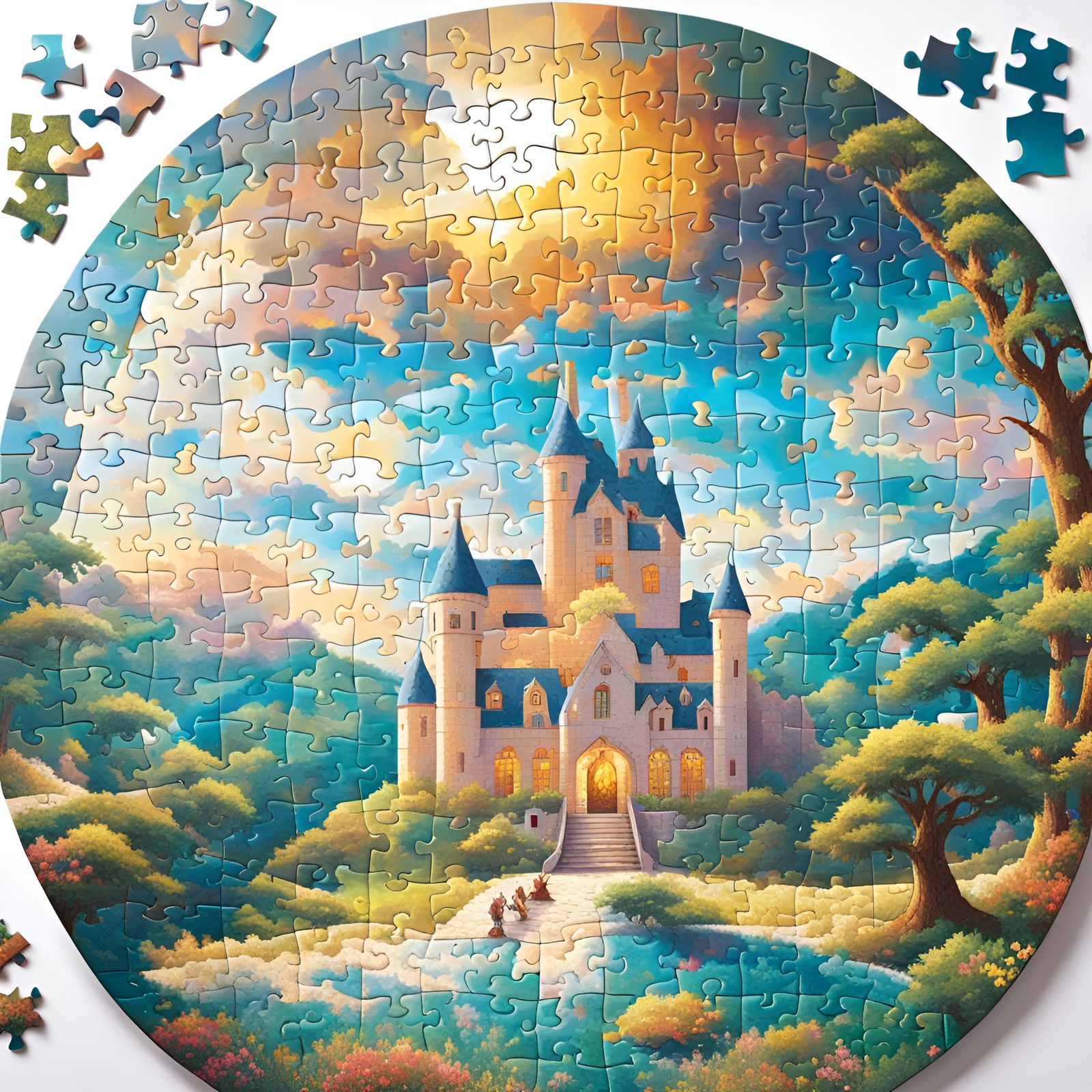 Circular Jigsaw Puzzle AI Generated Artwork NightCafe Creator