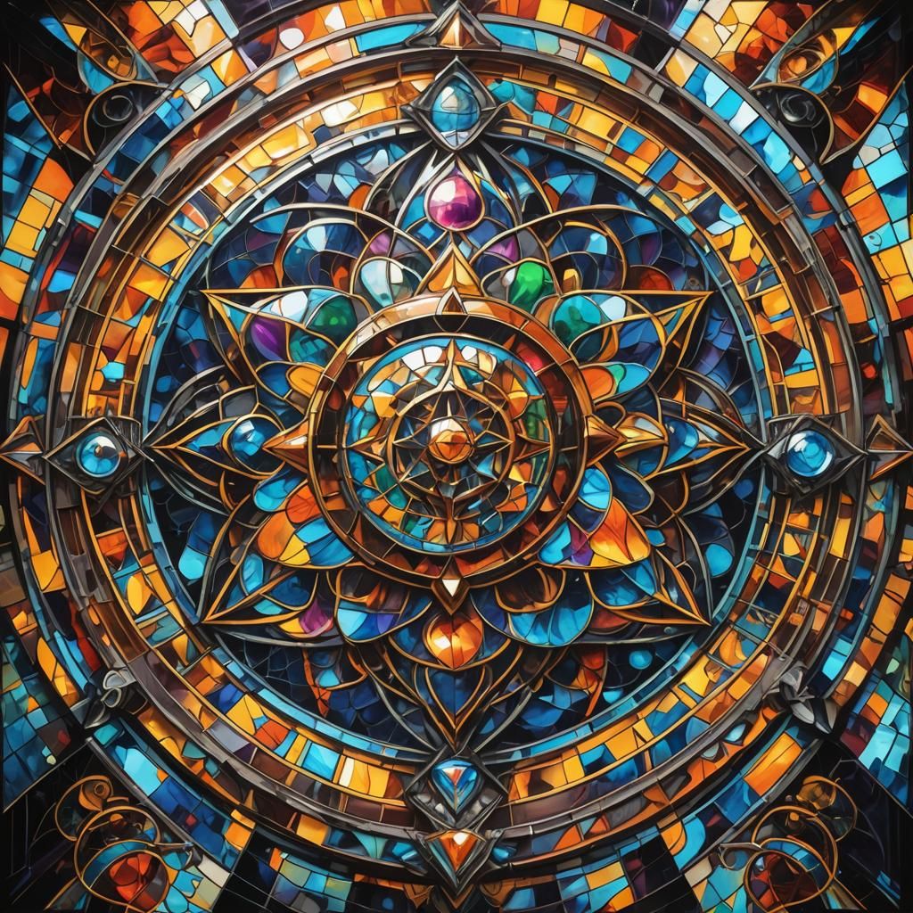 Sacred geometry in stained-glass 1