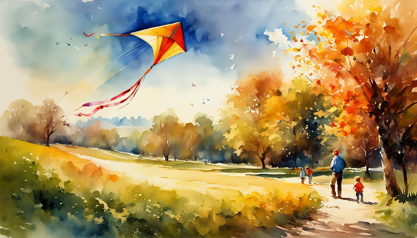 At the park flying a kite