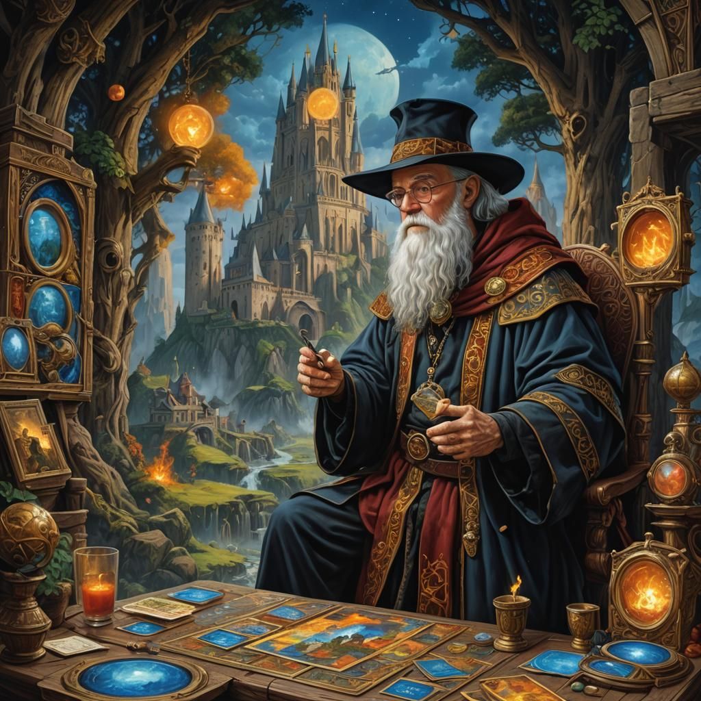 Terry Pratchett tarot card "detailed matte painting, deep co...