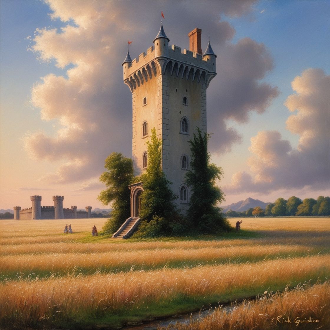 Watchtower in a field - AI Generated Artwork - NightCafe Creator