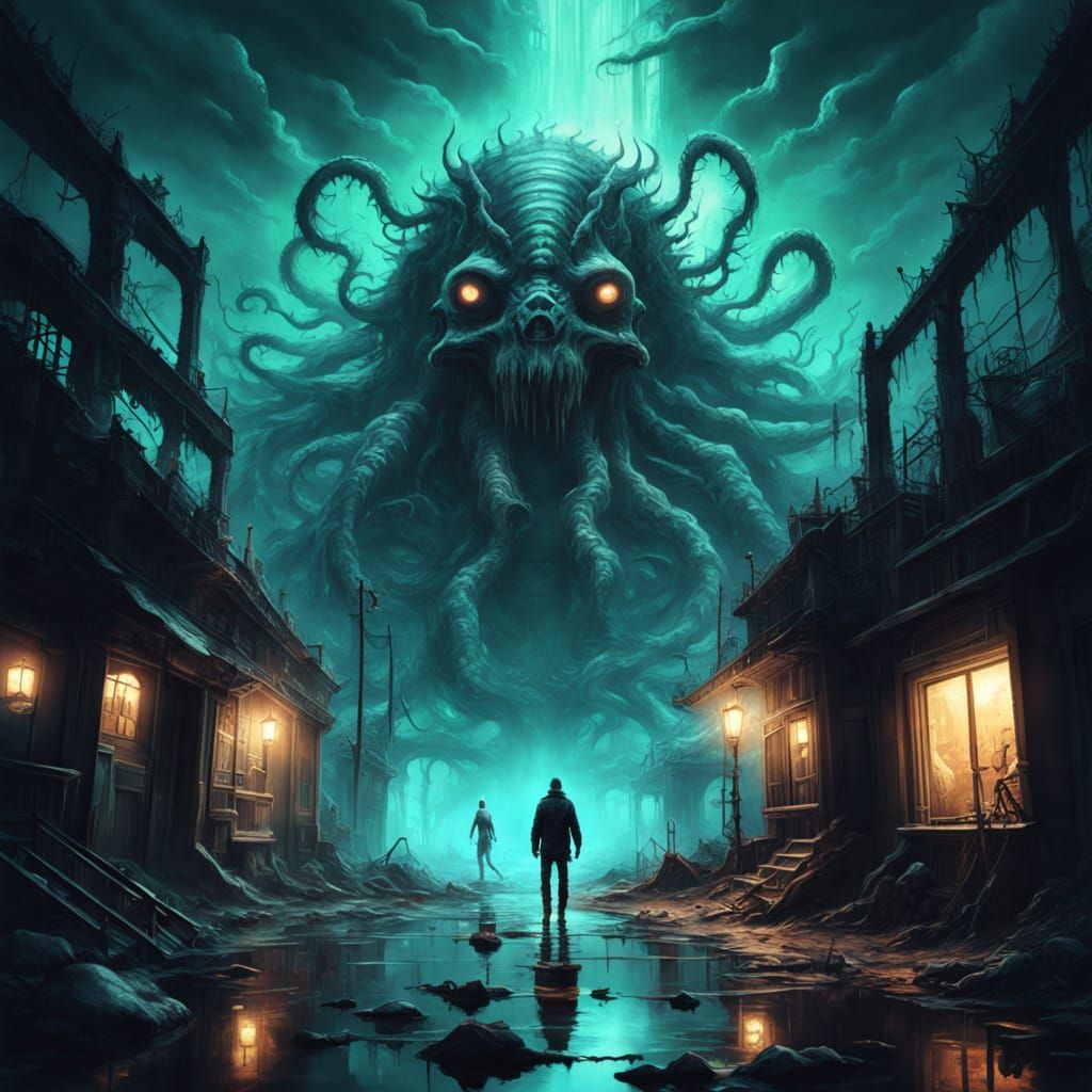 A colossal, spectral archdemon leviathan glides through a desolate, abyssal dimension, its bioluminescent lure casting an eerie glow upon th...