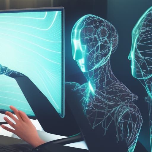 Sentient AI Extends Holographic Hand Out of Computer Monitor...