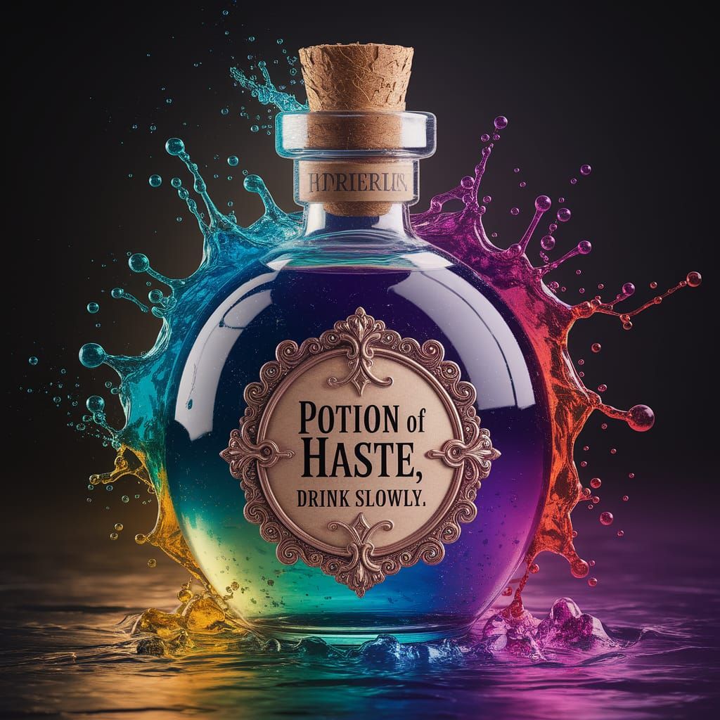Potion of haste, drink slowly.  by @Physarium