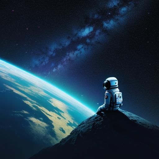a lonely astronaut the most young beautiful girl. The girl f...