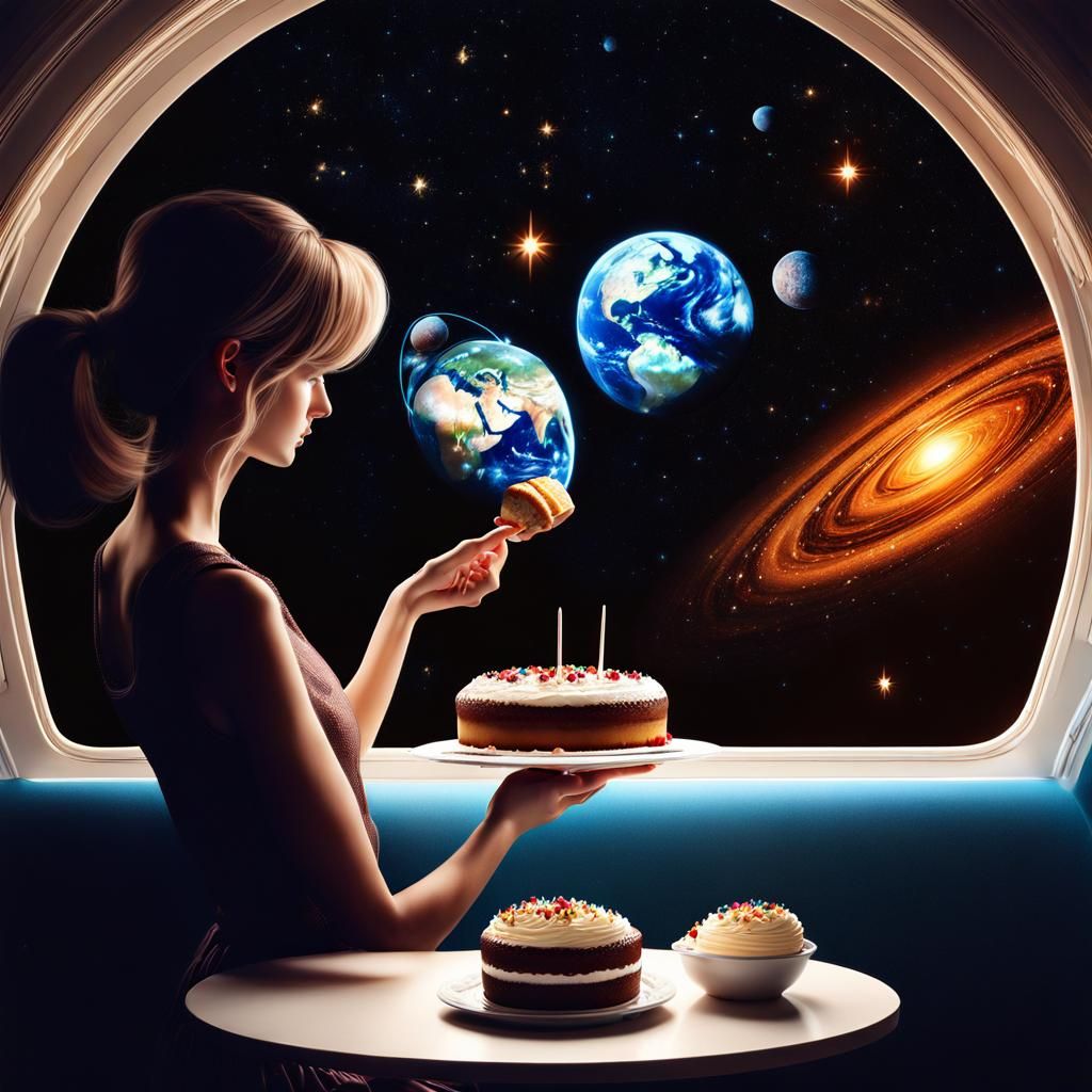 from a restaurant in outer space a cake for planet earth