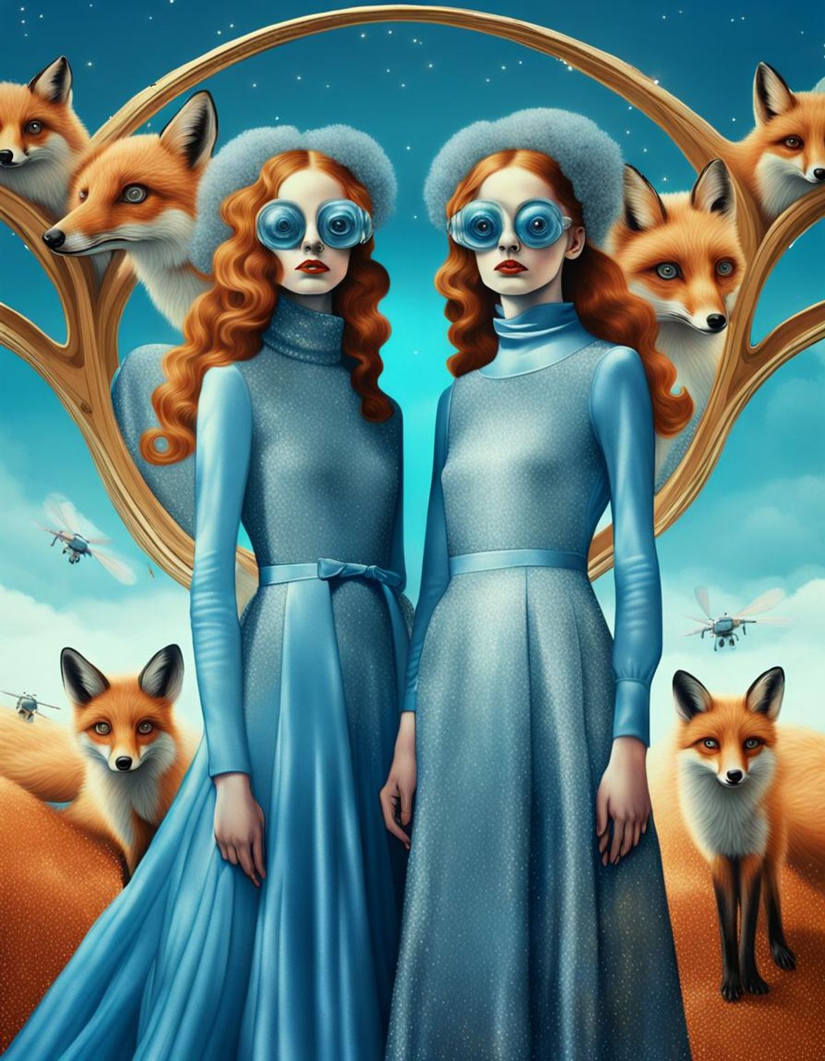 Fox sisters - AI Generated Artwork - NightCafe Creator