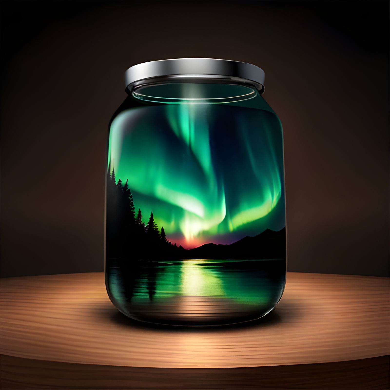 aurora borealis in a glass jar