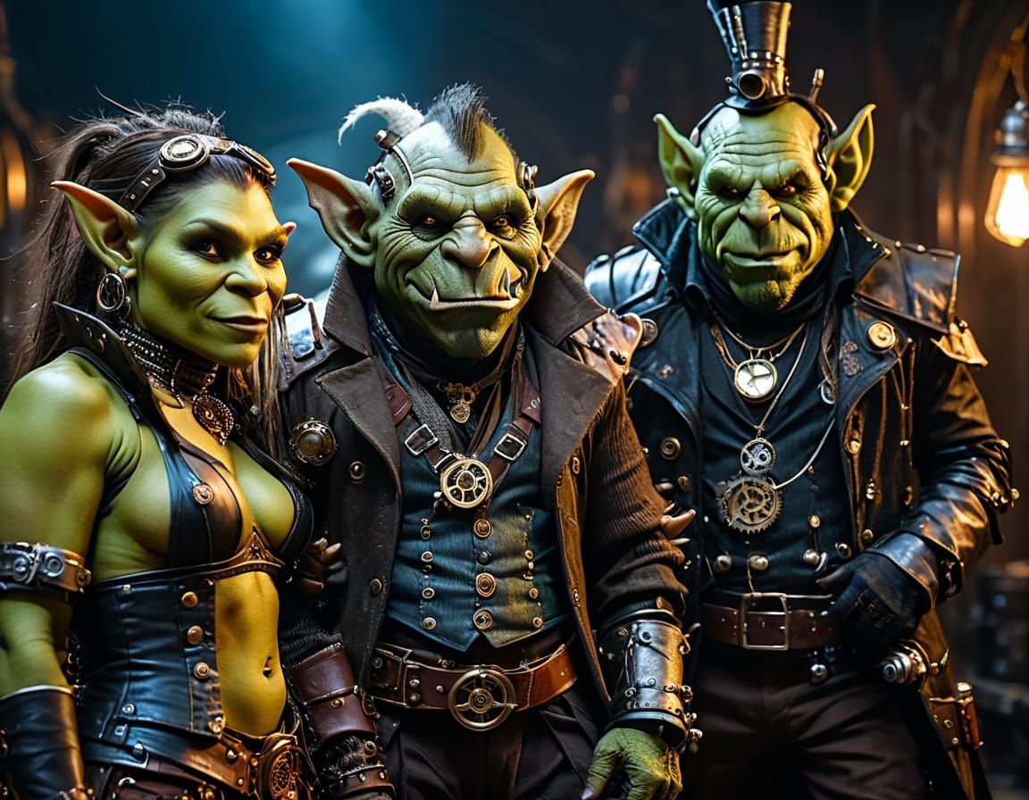 Steampunk Delinquent Orc Trio