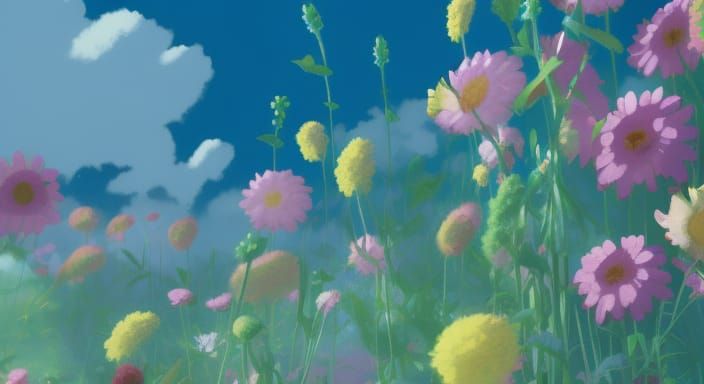 60's hippie flowers pastel - AI Generated Artwork - NightCafe Creator