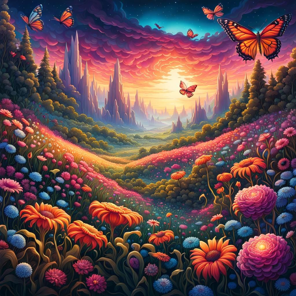 Meadow of Colours - AI Generated Artwork - NightCafe Creator