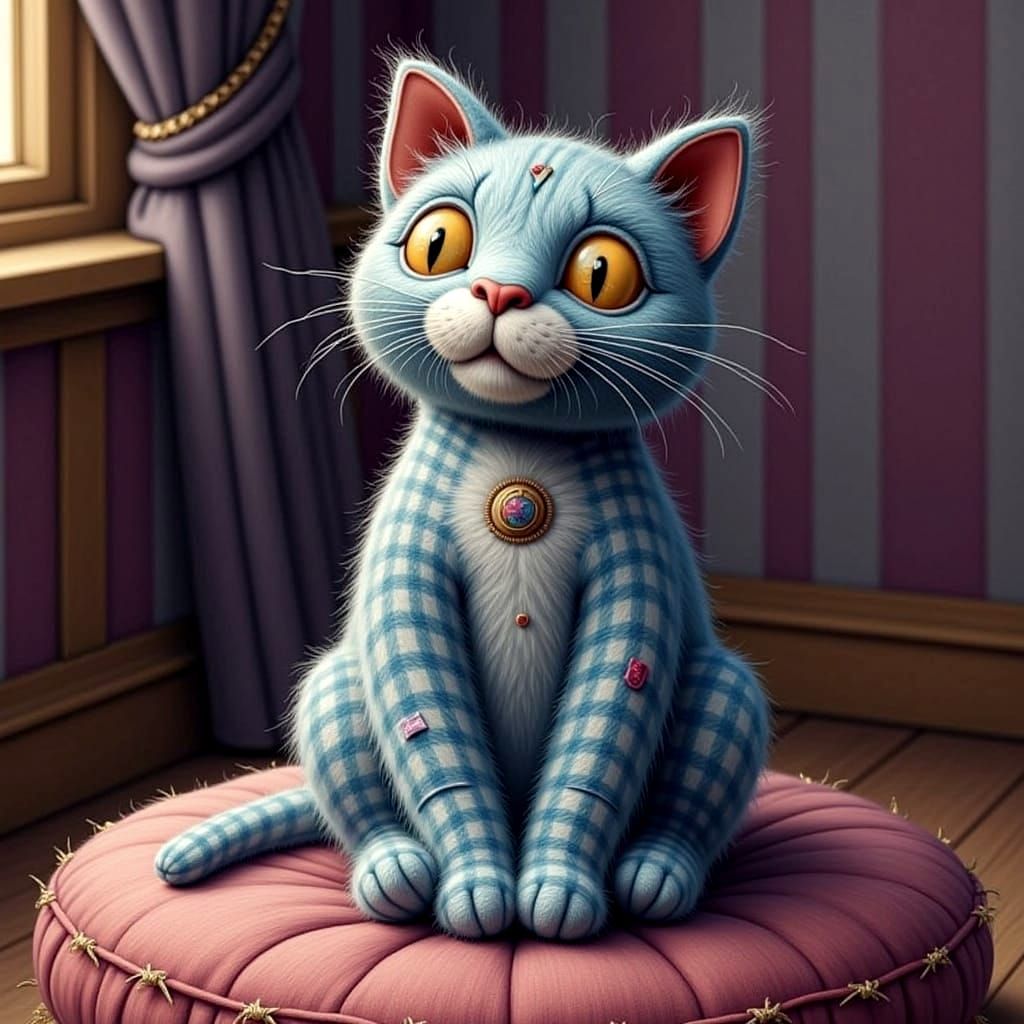 The Gingham Cat  by @The Pithy Dragon