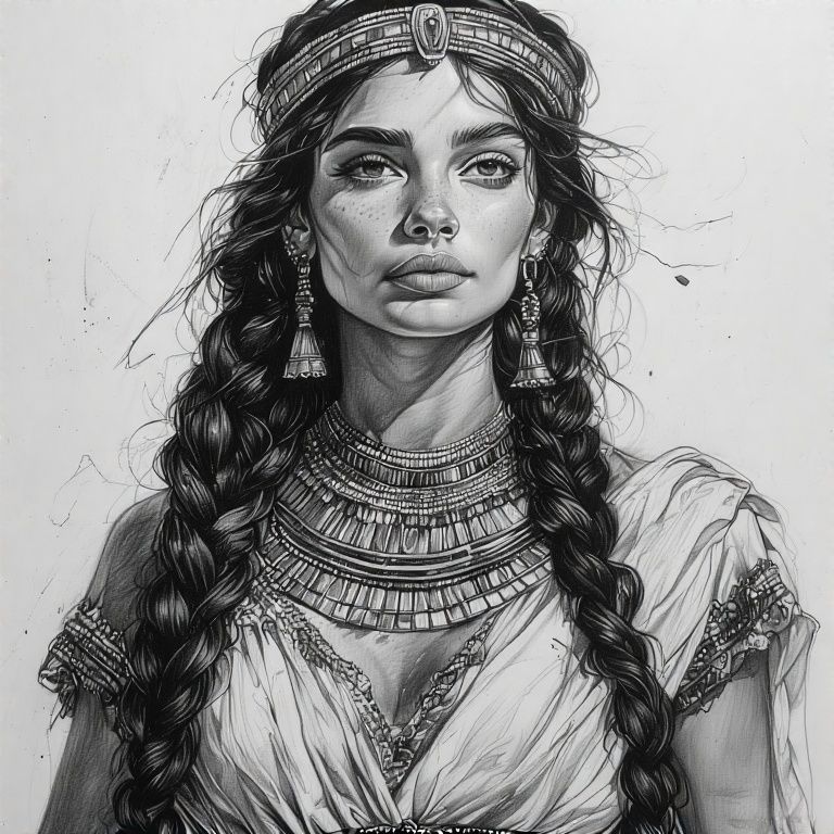 Cleopatra Selene II with Braided Hair wearing Egyptian Gown ...